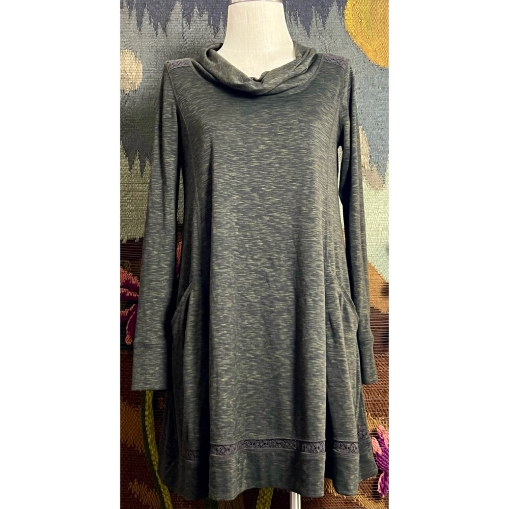 Anthropologie Longsleeve Lace Jersey Dress S